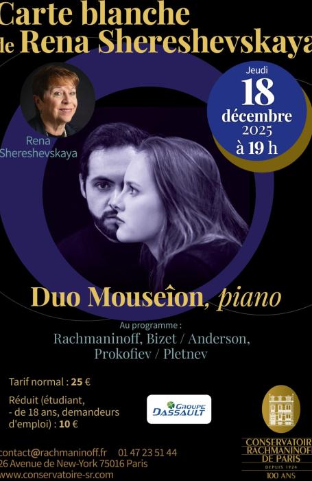 Concert de deux pianos, Conservatoire Rachmaninoff, Paris